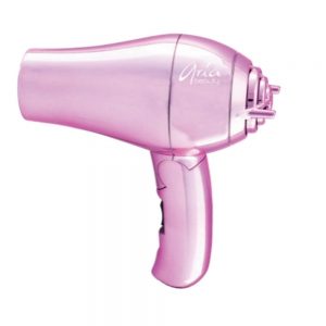 Aria beauty mini séchoir Pink chrome deux réglages de chaleur pour sécher vos cheveux en douceur et créer un look doux, sain et brillant.