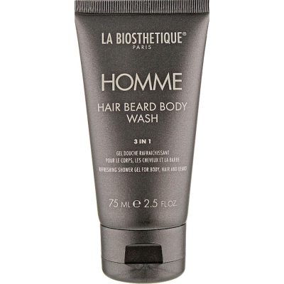 La Biosthétique Homme Hair beard body wash 3 in 1, pour la peau, les cheveux et la barbe.