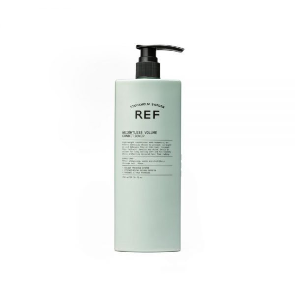 REF Weightless Volume Conditionner 750 ml Après-shampoing conçu pour protéger, renforcer et démêler les cheveux minces ou fin.