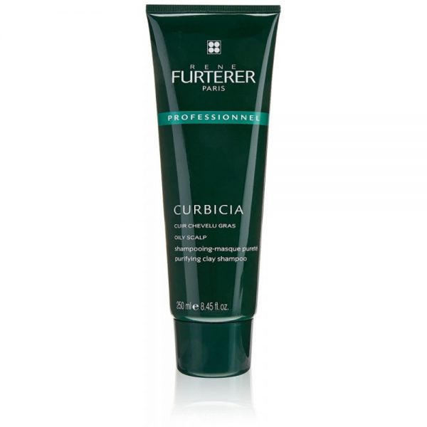 Shampoing-masque pureté CURBICIA Rene Furterer pour les personnes ayant le cuir chevelu gras, avec des propriétés purifiantes. 