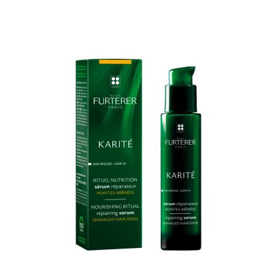 Sérum réparateur pointes abimées KARITÉ René Furterer sans rinçage, limite la formation des fourches. sans silicone.