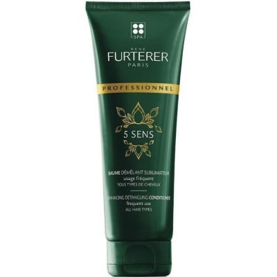 Baume démêlant sublimateur 5 sens René Furterer nourrit sans alourdir, dévoile une brillance, rend les cheveux doux et léger, pour tous types de cheveux