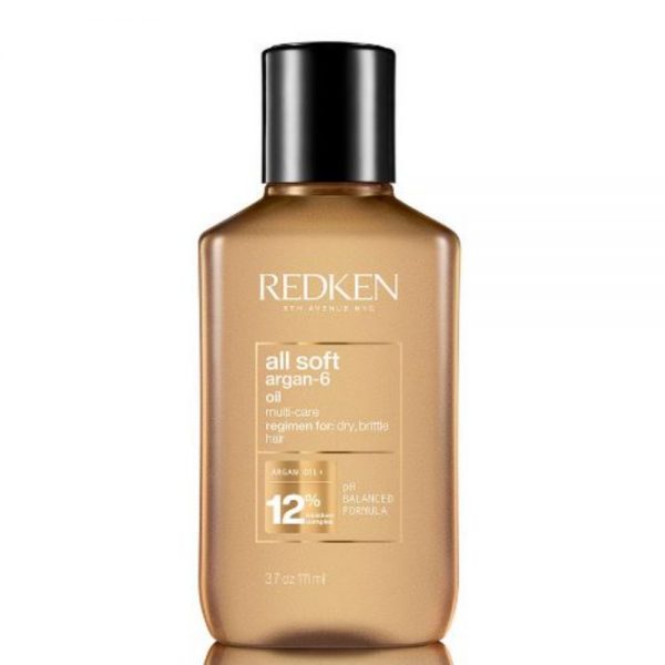 Huile All Soft argan-6 de Redken est une multi-soin pour cheveux secs et cassants. Avec une formule de PH balancé.