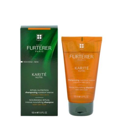 Shampoing nutrition intense Karité René Furterer pour cuir chevelu et cheveux très secs et abîmés. Renferme 12% d'huiles nutritives de Coprah et de Karité, pour une nutrition intense du cuir chevelu et des cheveux. Les cheveux sont revitalisés, soyeux et lumineux. sans silicone. 