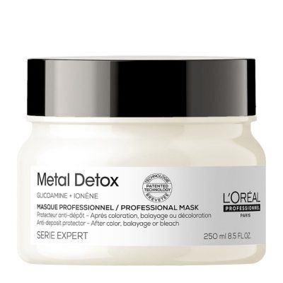 L'Oréal Metal Detox Masque Professionnel pour nourrir les cheveux en profondeur après une coloration, décoloration ou balayage. Anti-dépo