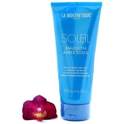 Soleil Émulsion corporelle après-soleil, Lait corps léger pour peaux agressées par le soleil pour favoriser la régénération naturelle de la peau