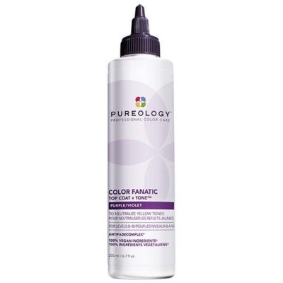 Pureology Color Care Le Top coat+Tone Violet neutralise les tons jaunes et redonne douceur et brillance aux cheveux. Pour les niveaux 8 à 10.