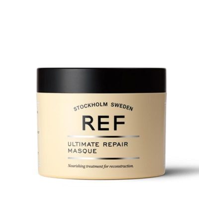 Ref Masque Réparateur Ultime soin intensif aux extraits botaniques et ingrédients actifs. Protège, renforce et répare les cheveux secs et abîmés.