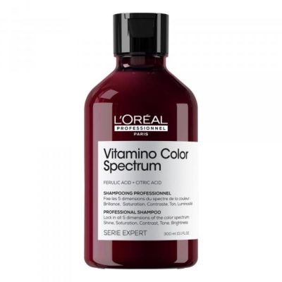 Vitamino Color Spectrum Shampoing douce mais efficace nettoie les cheveux tout en les protégeant de la décoloration pour une radiance longue durée.