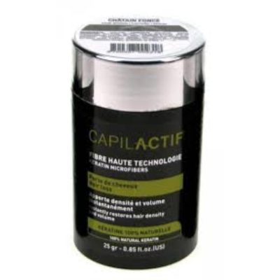 Capilactif Fibres Capillaires Volumisantes Gris les microfibres de kératine viennent se fixer sur les cheveux pour recréer un volume naturel et couvrir instantanément les zones clairsemées.